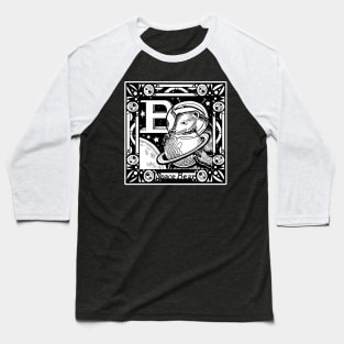 B is For Bear - White Outlined Version Baseball T-Shirt